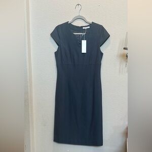 Mignon Blue Sheath Sleeveless Midi Dress